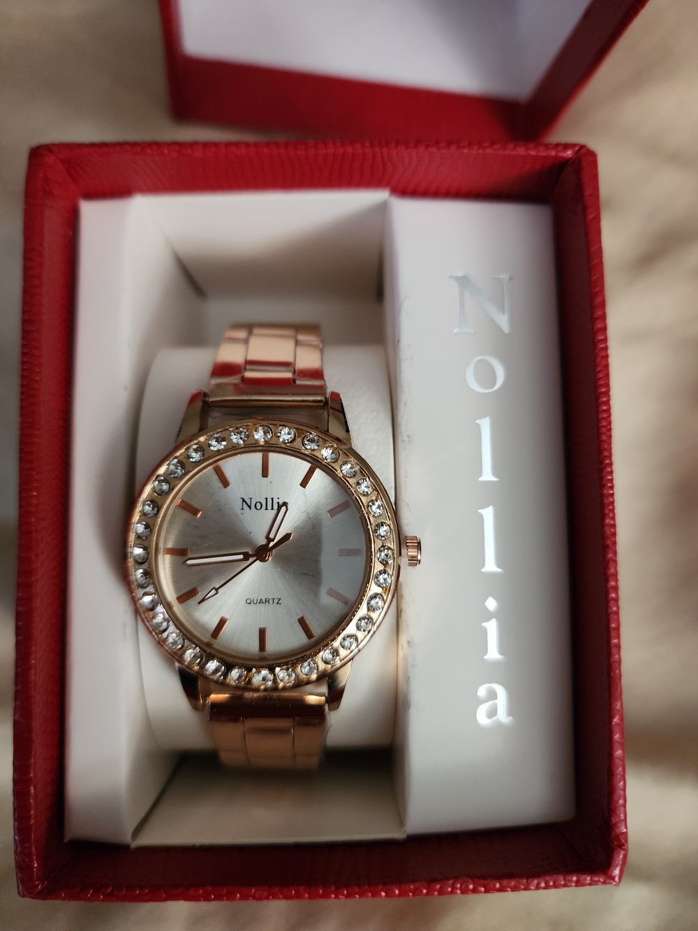 Nollia Rose Gold Crystal Women's Bracelet Watch